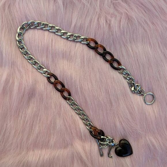 Juicy Couture Y2K Tortoiseshell & Silver-tone Puffy Heart Starter Vintage Charm - Picture 3 of 6